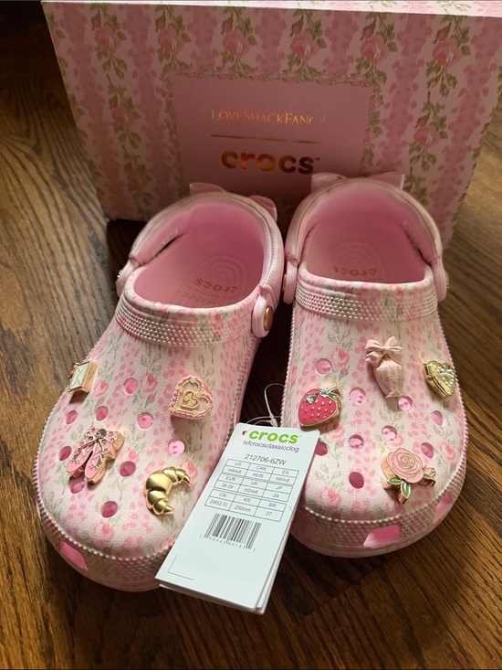 LoveShackFancy Shoes - Love Shack Fancy Women’s Crocs size 8 with Charms NWT